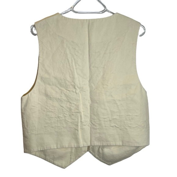 WeWoreWhat x Rent the Runway Cream Linen Blend Boxy Vest, Medium - Picture 3 of 8